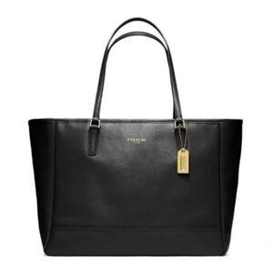 Revolve COACH Women's Black Leather Saffiano Medium City Tote Bag